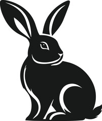 Vector cute animal rabbit drawing silhouette illustration