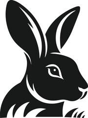 Vector cute animal rabbit drawing silhouette illustration