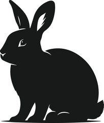 Vector cute animal rabbit drawing silhouette illustration