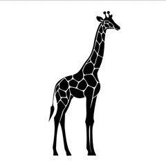 Naklejka premium giraffe icon a simple silhouette vector illustration in black on a white background