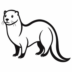 Otter on white background 