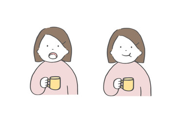 うがいをする女の子　正面