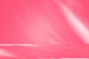 Wall interior background, studio and backdrops show products.with shadow from window color pink background for text insertion and presentation interior decoration	