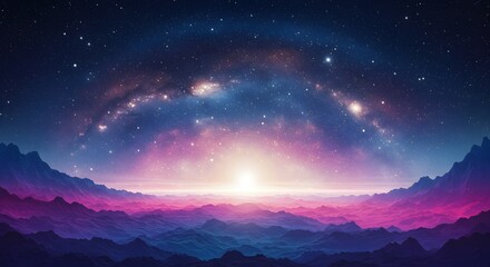 Obraz premium an abstract representation of landscape on galaxy background