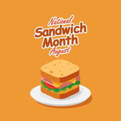 vector graphic of National Sandwich Month ideal for National Sandwich Month celebration