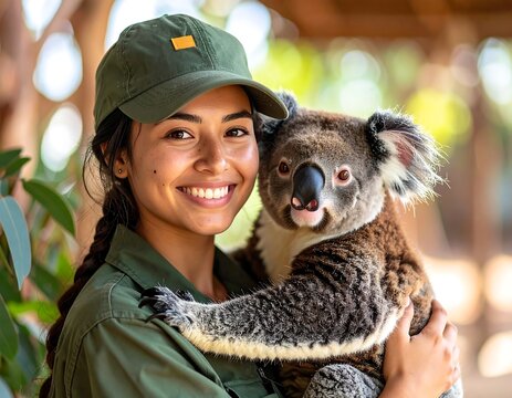 Woman with koala