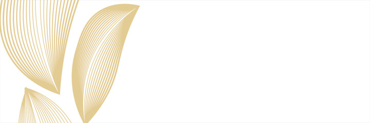 Vector art deco flower pattern background, gold line art, nature floral illustration.
