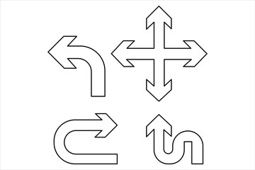 A one line drawing of arrow set symbol continuous single line art arrow design Vector illustration
