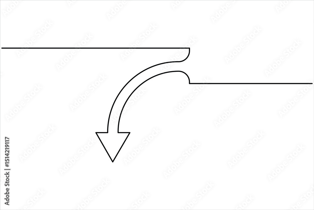 Aufkleber A one line drawing of arrow symbol continuous single line art arrow design Vector illustration