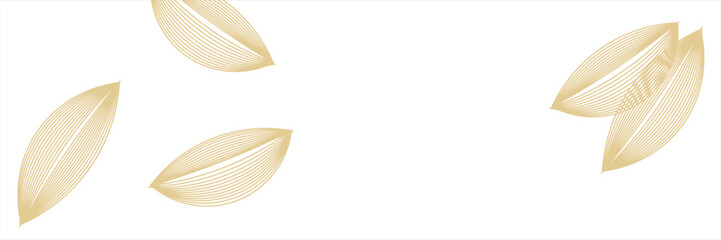 Vector art deco flower pattern background, gold line art, nature floral illustration.
