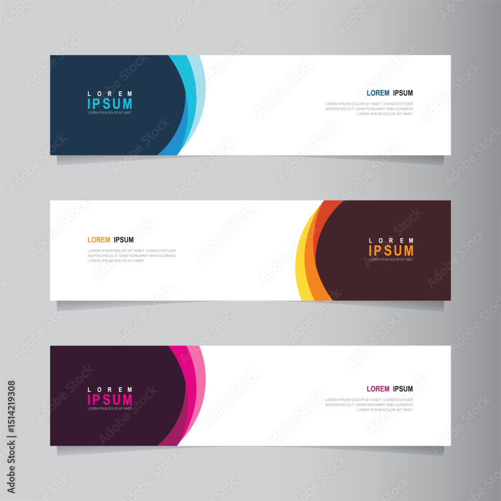 Poster vector abstract banner design web template. collection of abstract fluid banners. abstract geometric