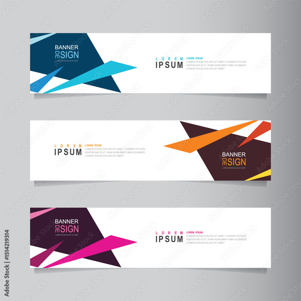 Poster vector abstract banner design web template. collection of abstract fluid banners. abstract geometric