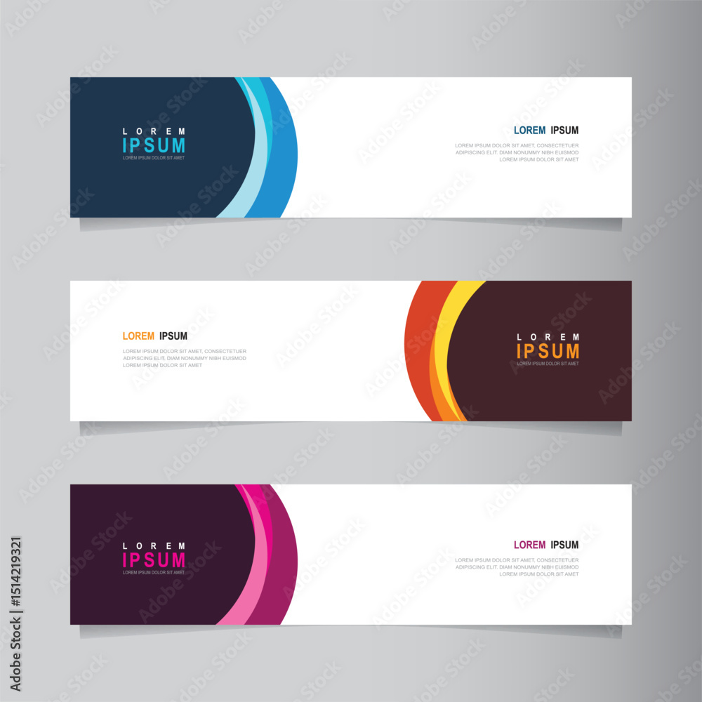 Poster vector abstract banner design web template. collection of abstract fluid banners. abstract geometric