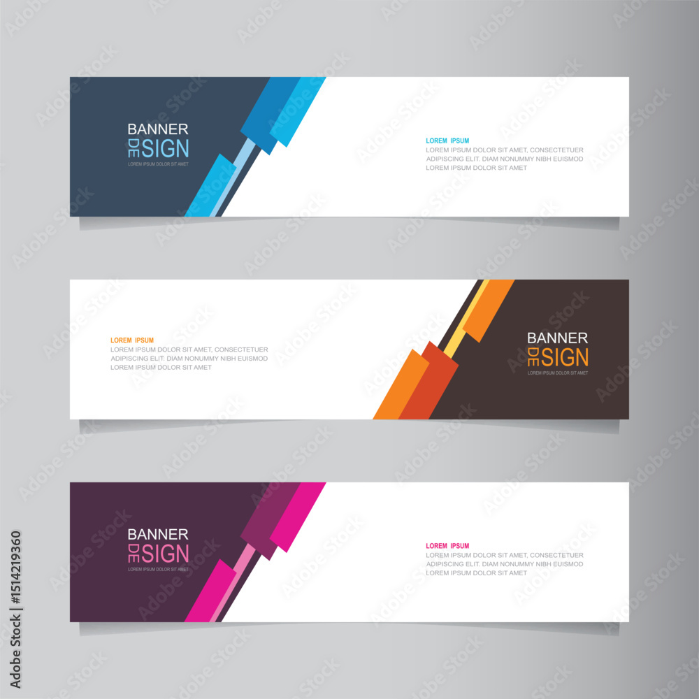 Poster vector abstract banner design web template. collection of abstract fluid banners. abstract geometric