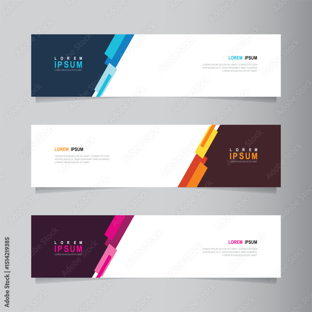 Poster vector abstract banner design web template. collection of abstract fluid banners. abstract geometric