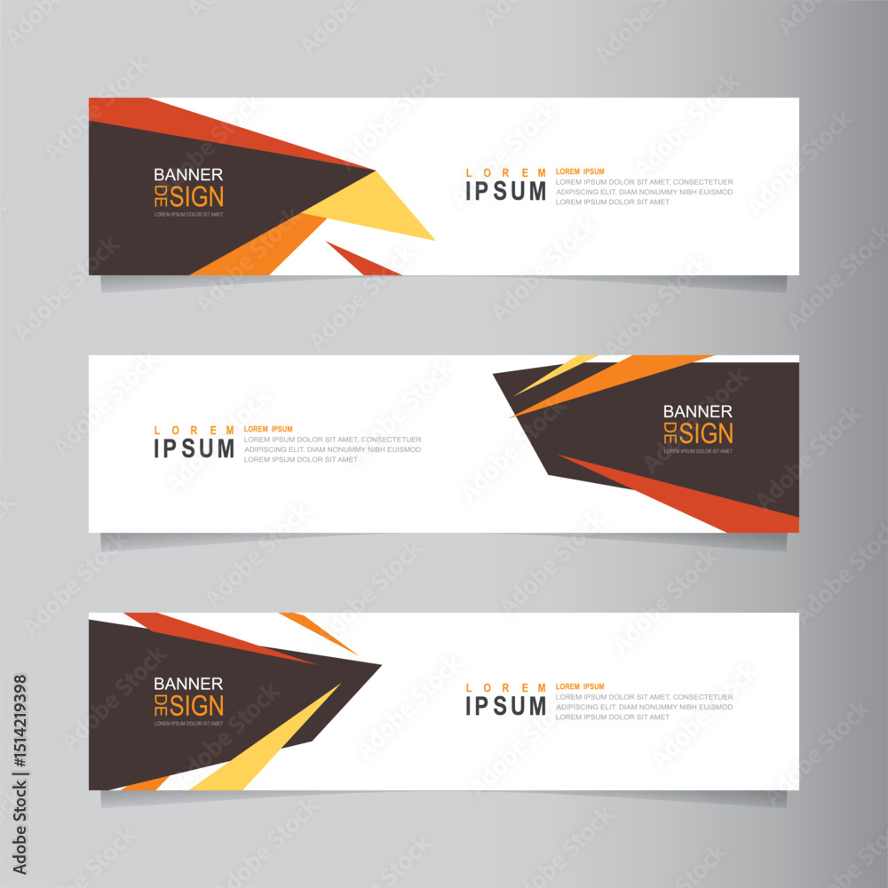 Poster vector abstract banner design web template. collection of abstract fluid banners. abstract geometric