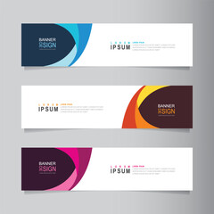 Vector abstract banner design web template. Collection of abstract fluid banners. Abstract geometric web design banner template isolated on grey background. Header - landing page Web Design Elements