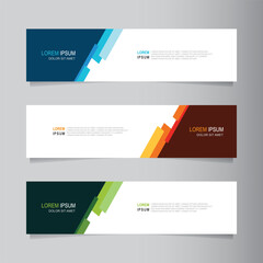 Vector abstract banner design web template. Collection of abstract fluid banners. Abstract geometric web design banner template isolated on grey background. Header - landing page Web Design Elements