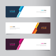 Vector abstract banner design web template. Collection of abstract fluid banners. Abstract geometric web design banner template isolated on grey background. Header - landing page Web Design Elements