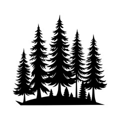 Obraz premium Pine Forest Silhouette