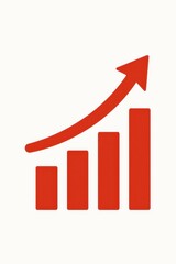 Growing Business Arrow White Background Profit Red Vector Illustration Chart