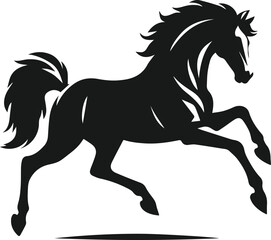 Silhouette of a vector horse animal black graphic drawing