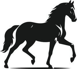 Silhouette of a vector horse animal black graphic drawing