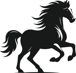 Silhouette of a vector horse animal black graphic drawing