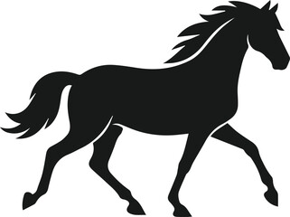 Silhouette of a vector horse animal black graphic drawing