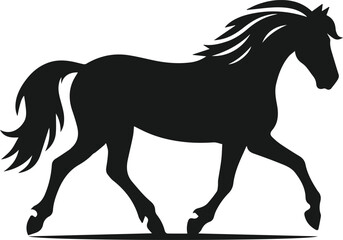 Silhouette of a vector horse animal black graphic drawing