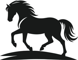 Silhouette of a vector horse animal black graphic drawing