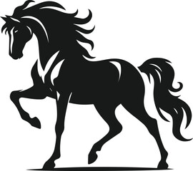 Silhouette of a vector horse animal black graphic drawing