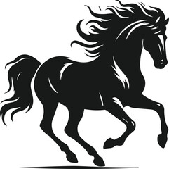 Silhouette of a vector horse animal black graphic drawing