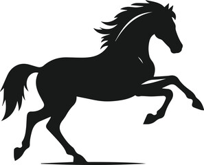 Silhouette of a vector horse animal black graphic drawing