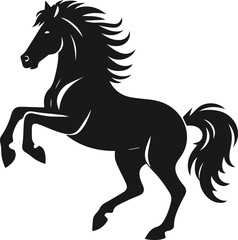 Silhouette of a vector horse animal black graphic drawing