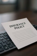 Insurance Policy Concept On Computer Keyboard Background