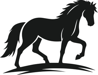 Silhouette of a vector horse animal black graphic drawing