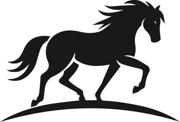 Silhouette of a vector horse animal black graphic drawing