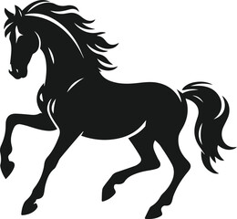 Silhouette of a vector horse animal black graphic drawing