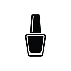 Nail Polish bottle, Black color Icon on Transparent Background Design Element