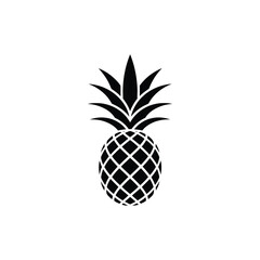 Obraz premium Pineapple Silhouette, Tropical Fruit Shape With Transparent Background