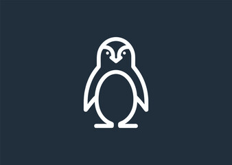 Line penguin logo for cold, friendly, or creative branding needs.