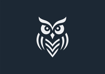 Owl logo for wisdom, night, or educational and thoughtful branding.