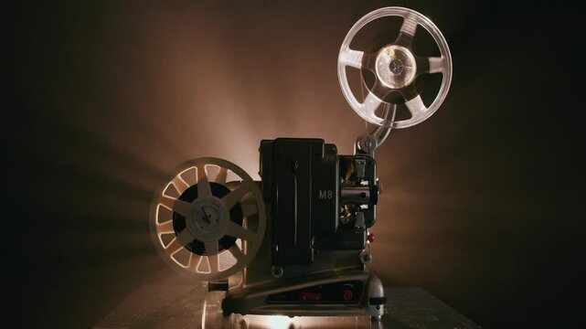 Bolex M8 Vintage Film Projector With Spool Rolling