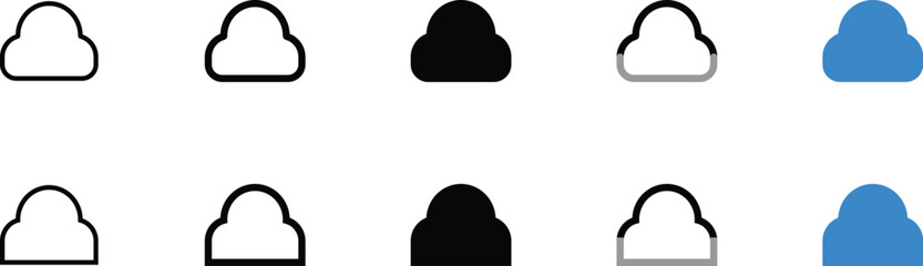 Cloud Icons in Various Color and Style Options