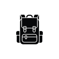 Rucksack Silhouette Icon Design, Travel Backpack Symbol on Transparent Background
