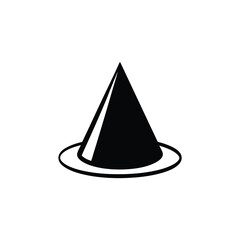Fototapeta premium Simple Black Party Hat Icon on Transparent, Celebration, Birthday, Fun, Event