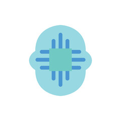 Fototapeta premium AI Chip Head Icon