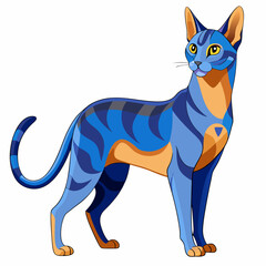 Obraz premium Cute Abyssinian Cat Clipart – Slim Body, Big Ears Pet Illustration