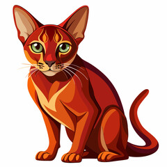 Obraz premium Chartreux Cat Portrait Vector – French Breed with Plush Coat